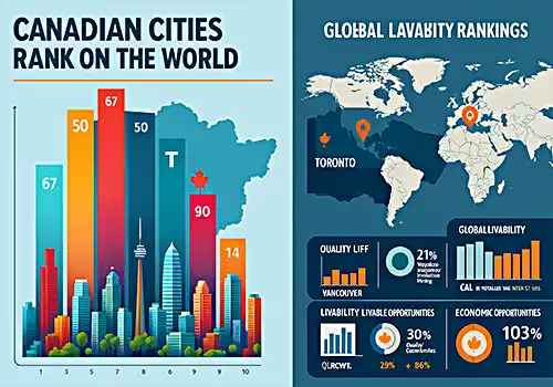 Ranking of Canadian cities among the top cities in the world